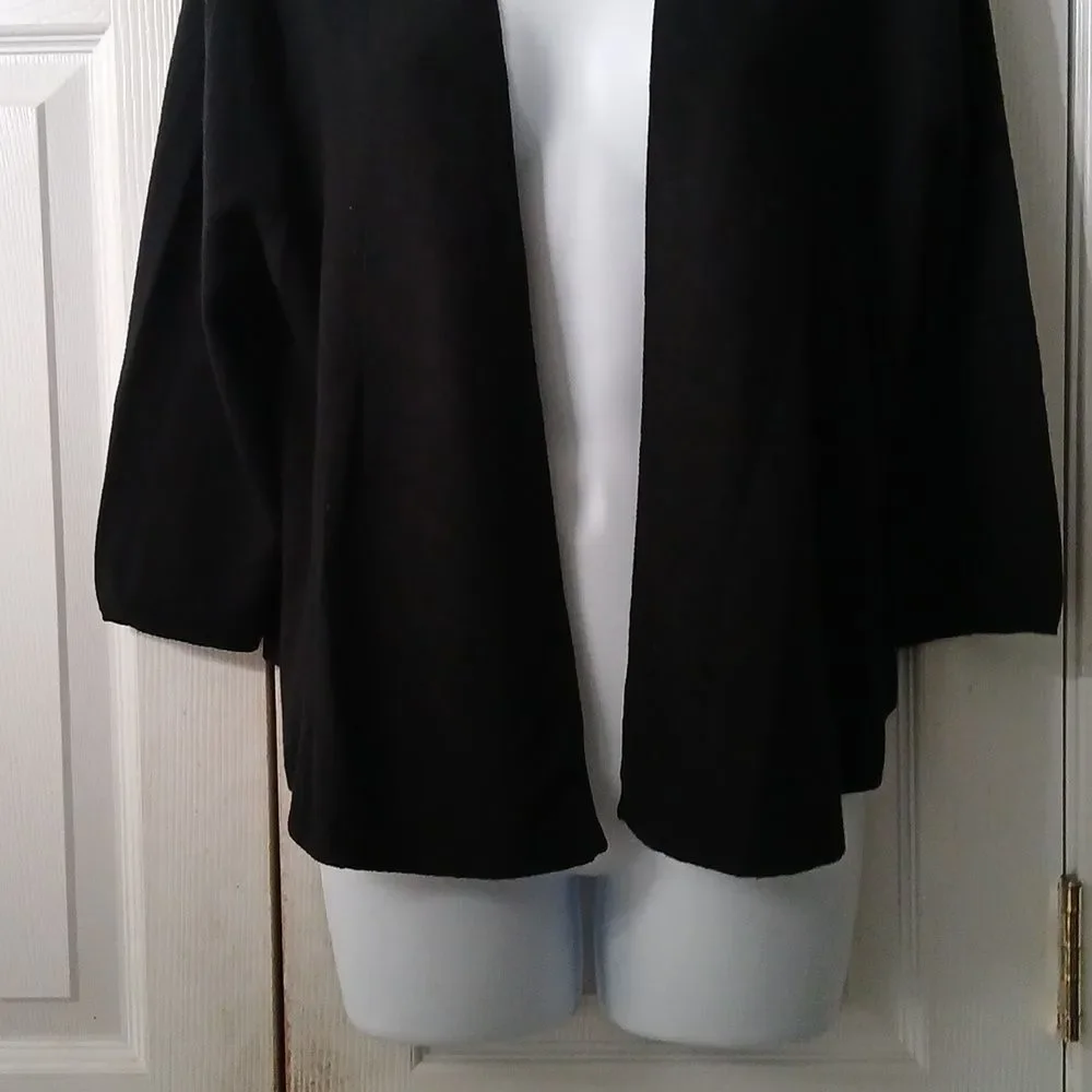 J.Jill black lightweight open front cardigan Sz L EUC
